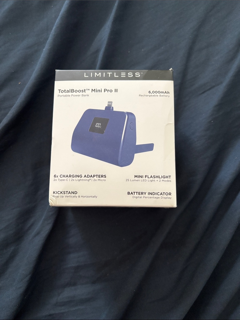 TotalBoost Mini Pro II 6,000mAh Portable Power Bank - Blue